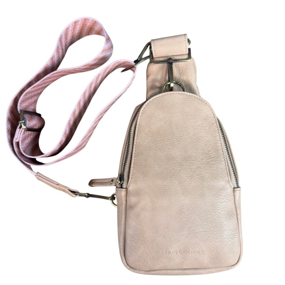 Urban Originals Sling Bag Blush Pink Vegan Leather Crossbody Backpack Strap